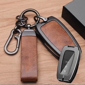Toyota Dedicated Remote Control Key Case Key Cover Key Holder Aluminum Alloy Leather Fits Toyota 86 Prius C-HR 4Runner Corolla RAV4 Camry Crown 2021 2022 Scratch Resistant Present Accessory Stylish 3