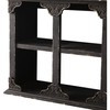 SOFE Distressed Black Floating Shelf with Carved Accents, 3-Tier Wall