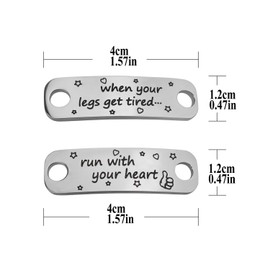 Rantanto Shoe Lace Tag Inspirational Shoelace Charms For Sneakers Graduation Christmas Running Gifts For Women Teenager Girls (WL0305 Run With Your Heart)