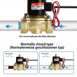 RIH PNEUMATIC 1/2 Inch Electric Solenoid Valve Brass 12V/24V/110V 2 Way High Turn Coil Normally Closed Water 2W160-15 Liquid Air control DC12V