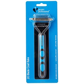 GROOM PROFESSIONAL Coat King Stripping Rake for Dogs - Deshedding Brush for Dogs - Undercoat Rake for Deshedding & Detangling - Hair Stripping - Suitable for Various Coat Types, Extra Fine 20 Tooth