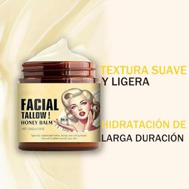 Cebo de Res para la Cara, Blsamo de miel de sebo, Hidratante Profundo para Rostro y Cuerpo, Cuidado de la Piel Profundamente Nutritivo (120g)         