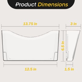 Kuntine.B 6 Pack Clear Single Pocket File Holder Hanging Wall Organizer, Wall Mount Mails Magazines Organizer for Office and Home