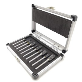 OA-BRES 10Pcs Carbide Burrs Set 1/4" Shank Double Cut Die Grinder Bits Assorted Solid...