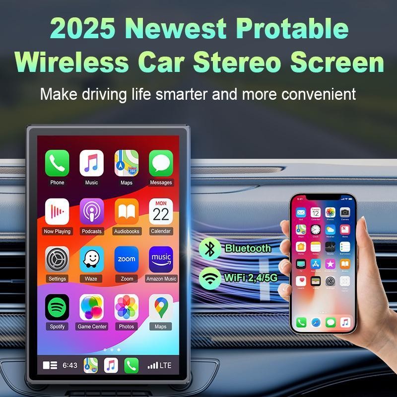 CarThree 2025 Newest 8.1“ or 7” Wireless Portable Carplay and