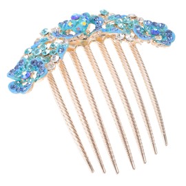 Gatuida Rhinestone Flower Hair Comb Clip for Women 7 Teeth Side Hair Accessory for Weddings and Bridal Hairstyles Elegant Decorative Floral Hairpiece