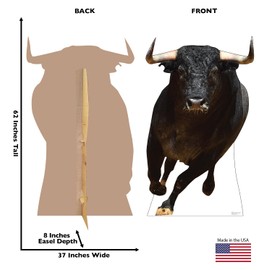 Cardboard People Bull Life Size Cardboard Cutout Standup - Made in USA