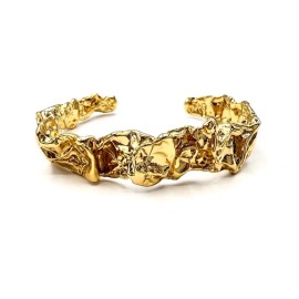 Amber Sceats Emery Cuff Chunky Nugget 24K Gold Plated Brass Cuff Bracelet NEW