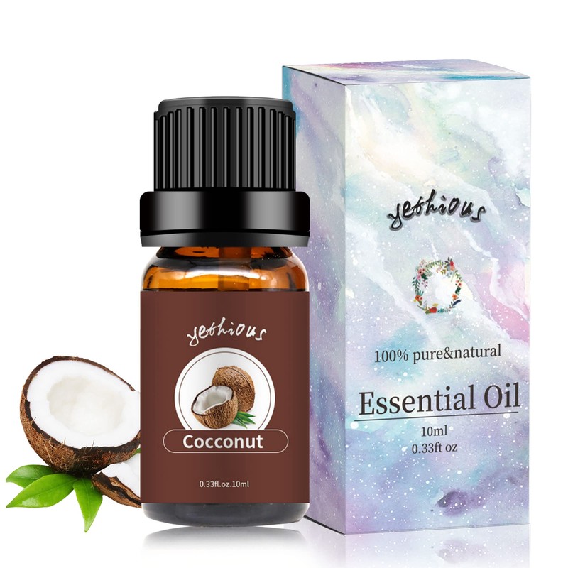 yethious Coconut Essential Oil for Diffuser, Skin, Hair, Massage Pure
