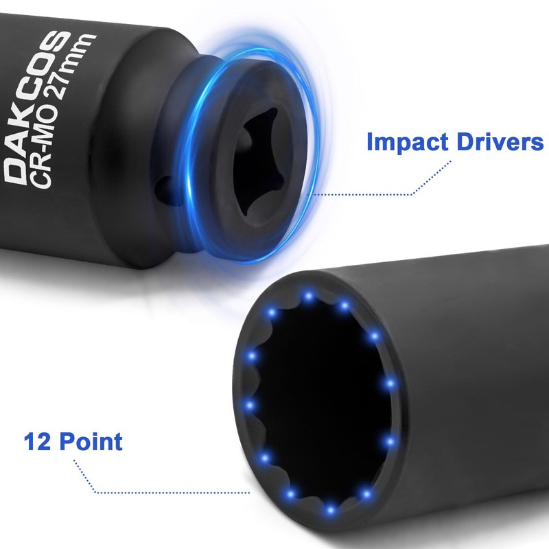 DAKCOS SW 27 mm Multi-Tooth Impact Wrench Nut Drive Shaft