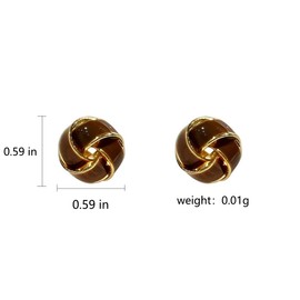 Dainty Gold Chunky Knot Stud Earring for Women, Vintage Twisted Geometric Statement Stud Earrings, Trendy Jewelry Gifts for Wife