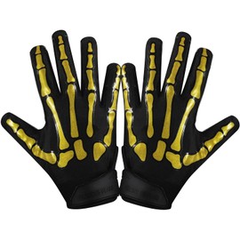 Glorious Traders Adult & Youth Football Gloves - Ultimate Performance Booster with Super Sticky Grip (Gold, Youth Large)