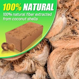 Anothera Anothera Coco Coir Brick for Plants- 12 Pack Premium 100% Organic Peat Moss Mix with Low EC & pH Balance, Fiber Coconut Husk for Planting, Gardening, Potting Soil Substrate