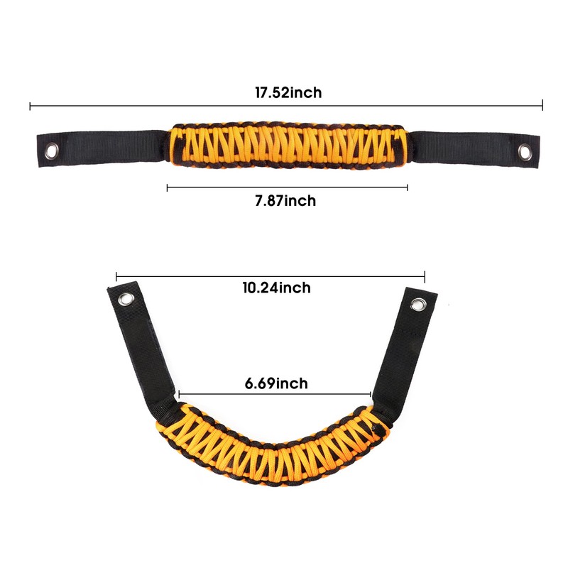 BESTAOO Roll Bar Grab Handles Paracord Grip Handle for Ford