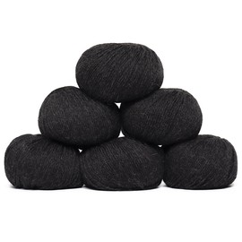 100% Baby Alpaca Yarn Wool Set of 3 Skeins (150 Grams) DK Weight - Made in Peru - Heavenly Soft and Perfect for Knitting and Crocheting (Charcoal Gray, DK)