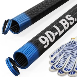Blesseras 90-lbs. Garage Door Extension Spring, 25'' Long, Double Loop Ends, 1 Pair, Electrophoresis Black Coated