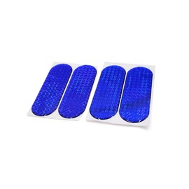 A ABSOPRO 4pcs Blue Reflective Safety Warning Self Adhesive Reflector Tape Sticker for Car Item Replacement