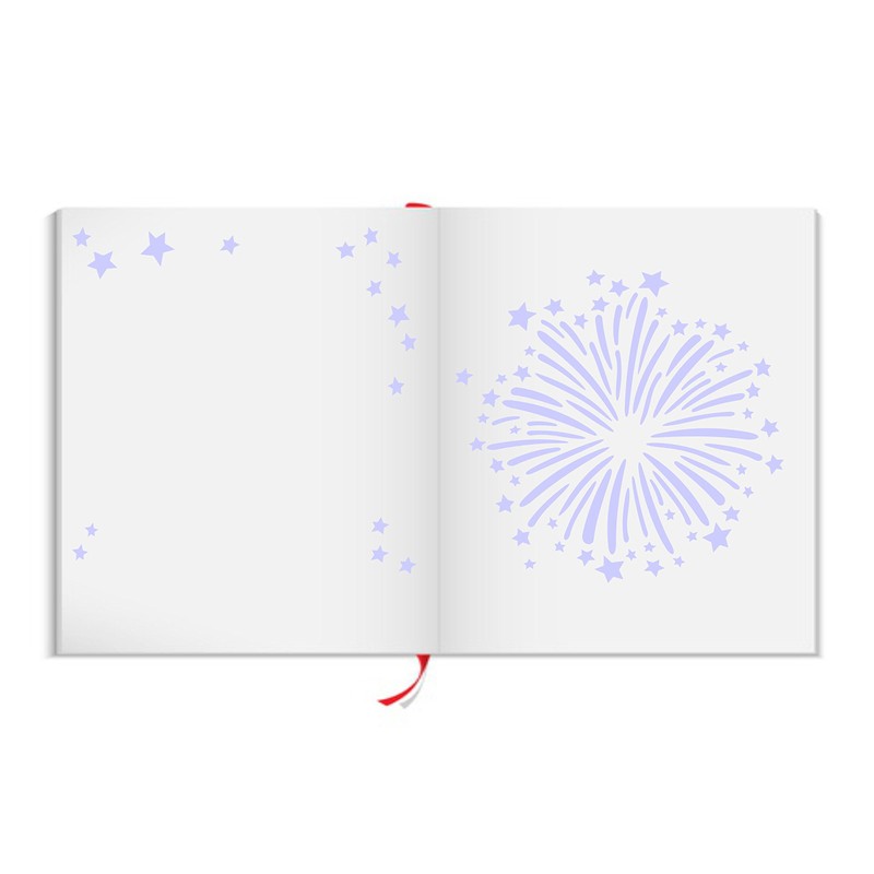Fireworks Stencil - 21.5 x 21.5 cm (L) - Reusable