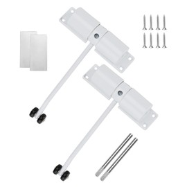 LEXININ 2 Pack 4-1/2 Inches Automatic Door Closer, Stainless Steel Diecast Construction Light-Duty Safety Spring Door Closer to Convert Hinged Doors to Self-Closing, White