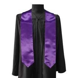 GraduationMall Unisex Adult Plain Graduation Stole 72" Purple