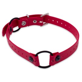 Educator Extra Small Dog Mini Double Bungee Dog Collar, Biothane, Waterproof, Odorproof, Metal Buckle and D Ring with Two Comfort Loops, Adjustable for Custom Fit, 3/4-Inch, Red