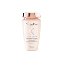KÉRASTASE Gloss Absolu Bain Crème Champú cremoso hidratante hidratante, fórmula antiencrespamiento sin sulfatos para cabello grueso y encrespado, para brillo y suavidad con ácido hialurónico