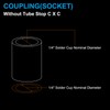 PATIKIL 1/4" Copper Coupling Fittings with Sweat Ends, 5 Pcs