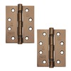 Excel XL869-ANB Pair of 4" Grade 11 Door Hinges, Antique