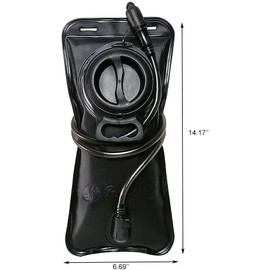 Premium Hydration Bladder with Bite Valve, BPA-Free, Antibacterial and Leak-Proof, Suitable for Every Hydration Pack, 2 Litres, for Sports and Leisure, black