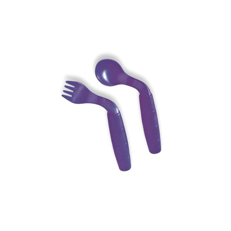 EasieEaters Curved Utensils for Right-Handed Users – 1 Spoon &