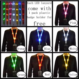AMNQUERXUS LED Light Up Flashing Cruise Christmas Lanyards Keychain Key Holder Neck Stra...