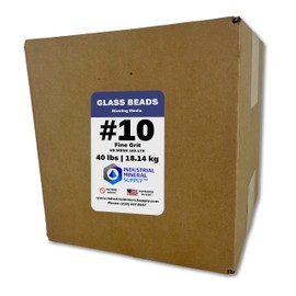 Glass Beads Blasting Abrasive Media - 40 lbs or 18.14 kg - Blast Cabinets or Sandblast Guns - Cleaning, Peening and Finishing (#10 - Fine)