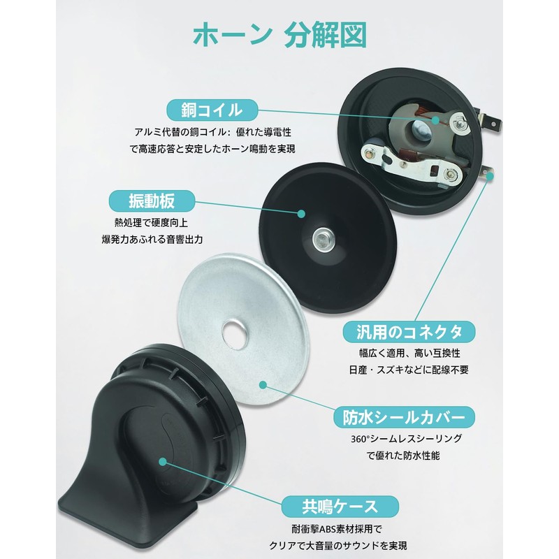 NEOGET Universal Car Horn, 12V Dual Loud Horn Lexus Style,