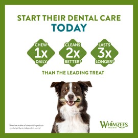 WHIMZEES By Wellness Stix, Natural and Grain-Free Dog Chews, Dog Dental Sticks for Medium Breeds, 14 Pieces, Size M