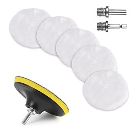 Norhogo 8-Piece Car Polishing Set, 100 mm Wool Polishing Pads, 5 Pieces Car Polishing Pads, Car Polishing Pads with M10 Drill Adapter and Hex Adapter