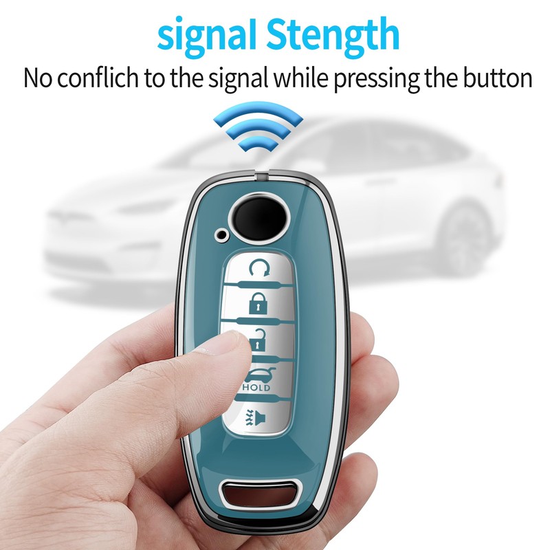Tukellen for Nissan Key Fob Cover, Premium TPU Plated Case