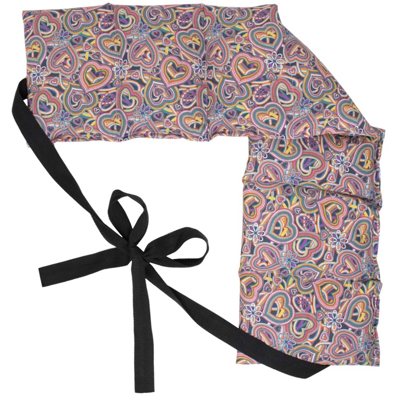 Linseed cushion 7-chamber with ribbon, 65 x 15 organic fabric