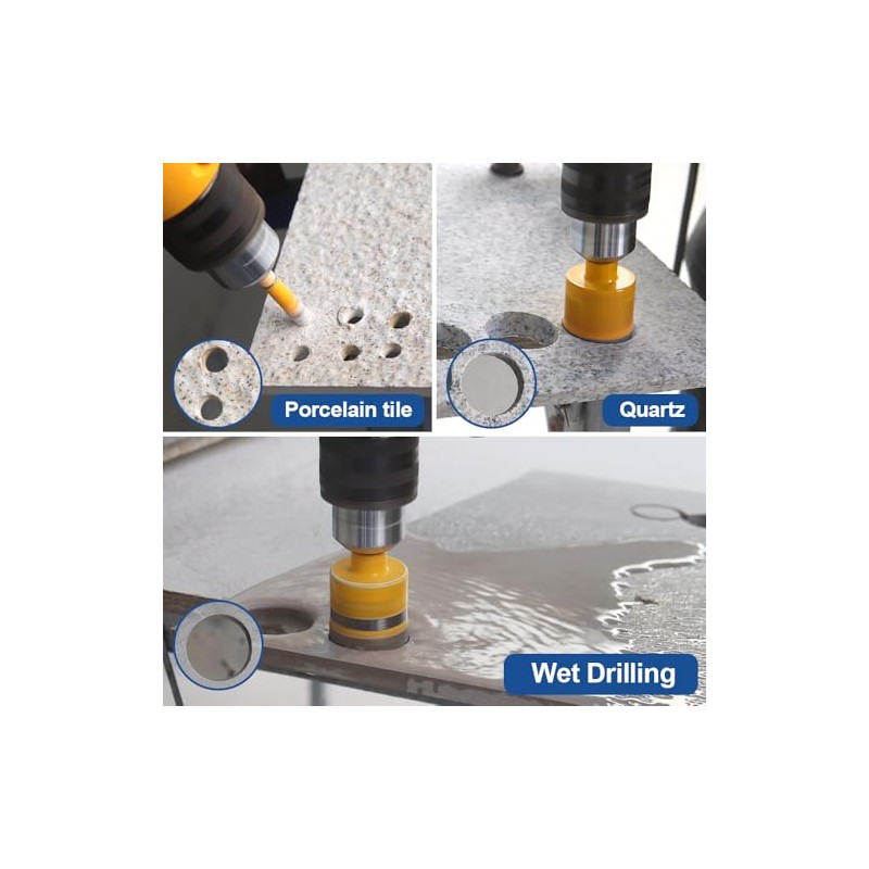 HIGHDRIL 11Pcs Diamond Hole Saw Kit - 1/4", 5/16", 3/8",
