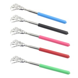 CYIOU Pack of 5 Back Scratchers Stainless Steel Scratcher Funny Back Scratcher from 21 cm to 57 cm Extendable for Back and Head Scratching Itch Relief (5 Colours)