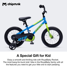 Chipmunk Kids Bike Toddlers 12 14 16 18 Inch Wheel Bicycle Beginners Boys Girls Ages 3-11 Years, Multiple Color Options