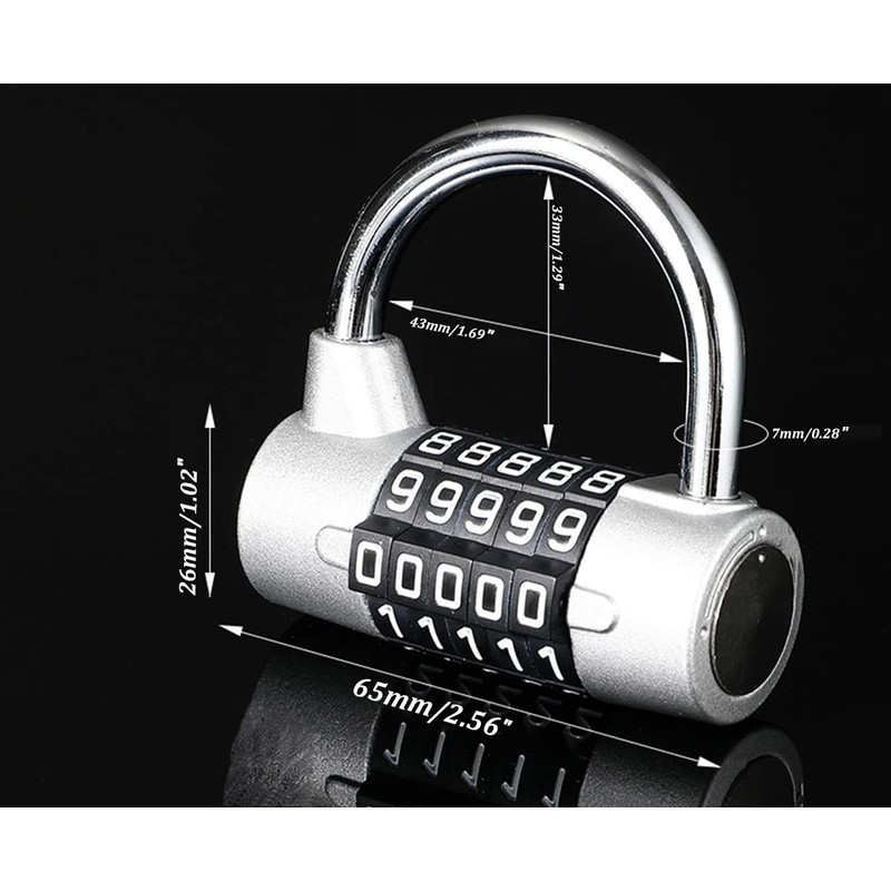 Maizoon Combination Lock 5 digital Resettable Code Combo Durable Compact
