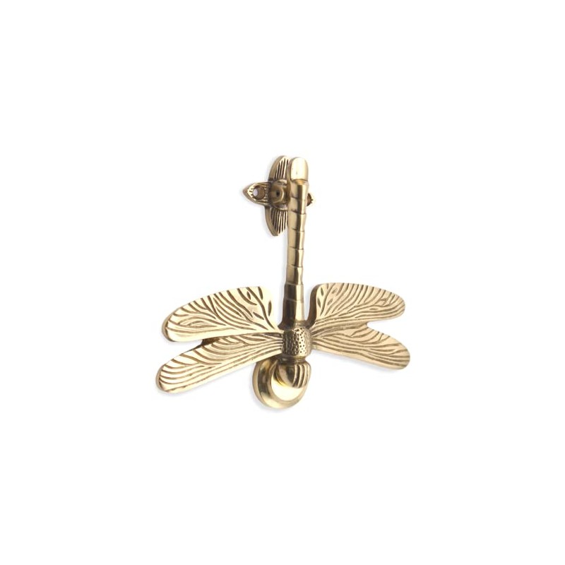 Infinity Decor Polished Brass Dragonfly Shaped Door Knocker – Solid