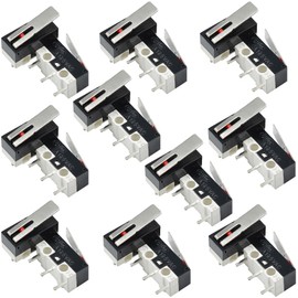 ThtRht 30 Pack 3D Printer Endstop Limit Switch with Hinge Lever Arm Push Button End Stop Momentary Micro Switches 3 Pin 1A 125V AC SPDT NO NC for Arduino Mouse