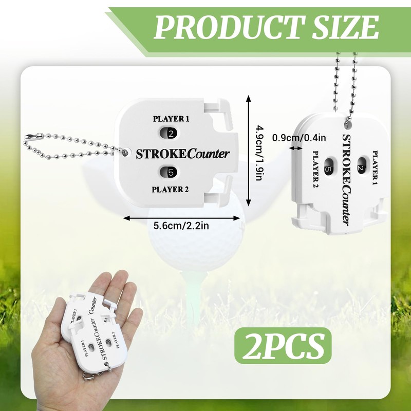 Aihoom 2PCS Golf Stroke Counter, Clicker Counter with Keychain, Portable
