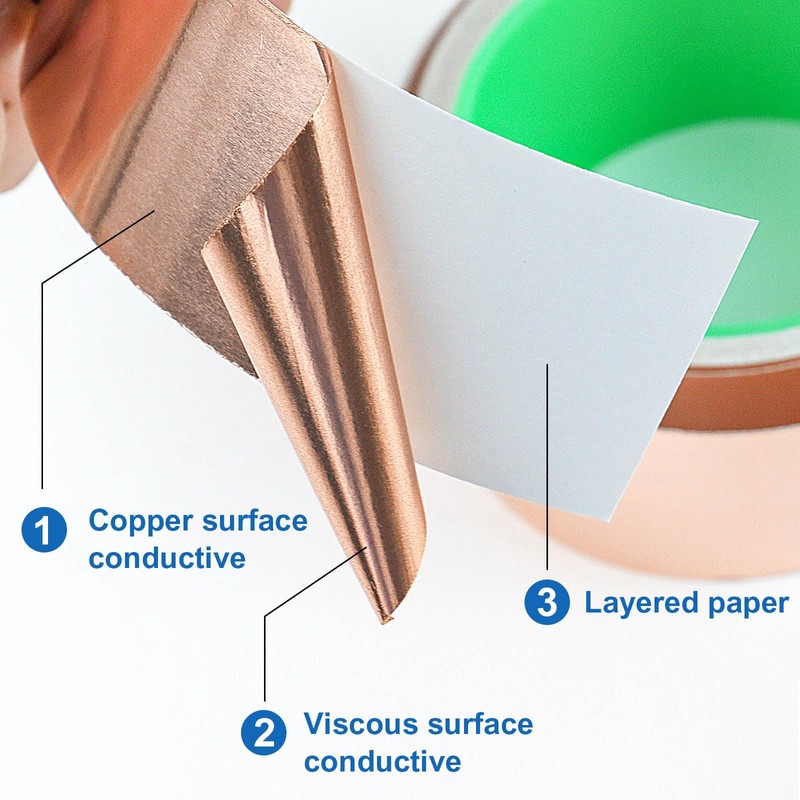 BOMEI PACK Copper Tape 2 Pack 1.97mil x 2inch x