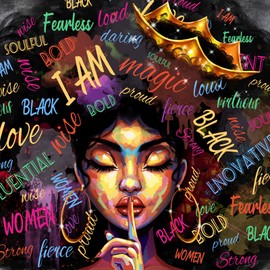 IAGM African American Women Wall Tapestry Black Women Art Wall Hanging With Hd Prints,Lightweight,Soft,No-Fading For Afro Women Bedroom Living Room Dorm Decor 59x59in