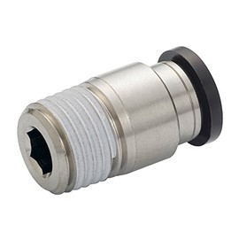 Nippon PISCO One-touch Fitting (Tube Fitting) Straight with Hex Hole, Compatible Tube Size: 0.4 inches (10 mm), Screw Size: R1/4 POC10-02