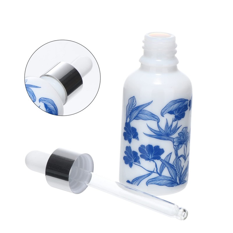 BUGUUYO 3pcs Mini Oil Dropper Bottles Ceramic Body 30ml Essential