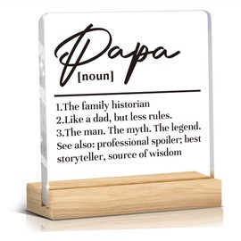 Funny Fathers Day Birthday Gifts for Dad Papa from Daughter Son Acrylic Plaque Sign Valentines Christmas Thank You Appreciation Gifts for Daddy New Dad Office Desk Decor for Home Acrylic Sign