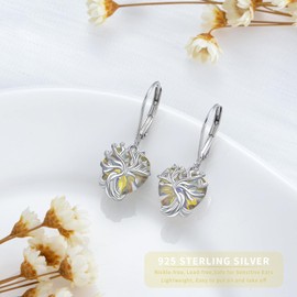 Heart Earrings for Women 925 Sterling Silver Heart Stud Earrings Heart Earrings 12 Birthstone Earrings for Women Austrian Crystal Earrings Christmas Earrings, Sterling Silver, Crystal